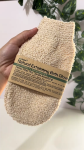 Eco-friendly Natural Exfoliating Bath Glove Scrub Hemp Jute Fiber Biodegradable Compostable Sustainable Plant-based