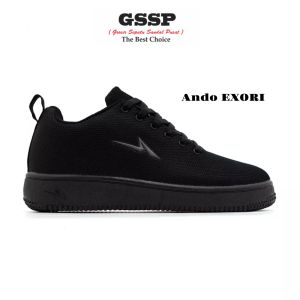 sepatu sekolah sneakers ANDO BSC 325 Full black size 37-40