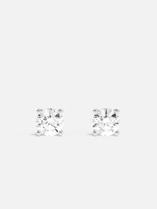 White Round Tennis Stud Earrings