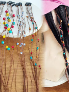 Bohemian Ethnic Beaded Hair Ties Colorful Tour Photography Womens Accessories Tibetan Style Handmade Knotting Hair Bands