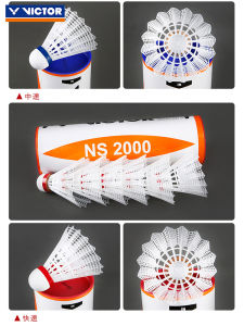 VICTOR Nylon Badminton Shuttlecocks Plastic Durable Windproof Indoor Outdoor Training Pack of 6 Lightweight Sport Fitness