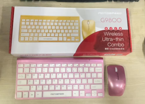 (Màu Hồng) Bộ bàn phím chuột không dây Motospeed G9800 2.4 GHz Chuột Quang 1200DPI