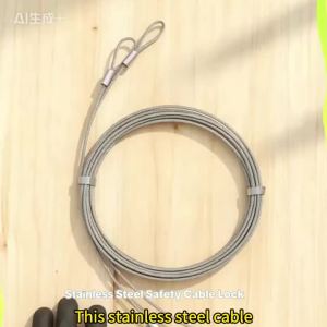 Stainless Steel Security Cable Luggage Lock Safety Cable Wire Flexible Steel Cable Security Wire Rope with Double Loop