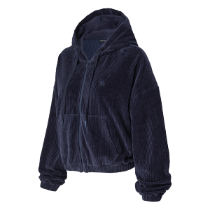 Hooded Corduroy Cardigan with Pockets Loose