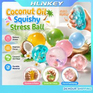 HLINKEY 4pcs Coconut Oil Squishy Stress Ball Slow Rising Shapeable Translucent Sensory Maltose Squishy Anti Stress Toys for Anxiety Relief Stress Squeeze Toy for Kids Adults