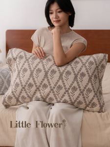 Pure Cotton Breathable Pillowcase Vintage Diamond Pattern Four-Layer Gauze Universal for All Seasons Double-Sided Single Pillow Use