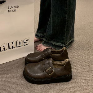 MIFULIAN | Thickened Fluffy Loafers for Women Winter Warmer Insulation Clogs