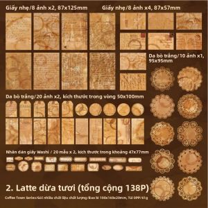 Stickers Punk | Bộ Vật Liệu DIY Scrapbooking với Ren Bướm Vintage và Giấy Trang Trí