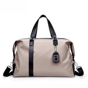 FEGER | Feger Mens Casual Travel Bag Large Capacity Short Trip Handbag Fashionable Oxford Cloth Youth Travel Bag With Zipper And Phone Pocket