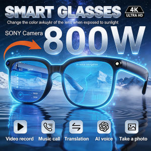 New AI Smart Glasses: 8MP Camera 4K Video record Chat GPT Assistant Real-time Translation Voice Call Music Sunglasses Men 2026