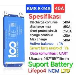 Smart bms 100balance active balance 4-8S 8-24S 40A 60A 100A lifepo4 NCM LTO
