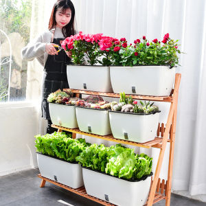 Nexcam Self Watering Planter Pot - 10L 15L PP Material - Viewable Water Level - Easy to Grow - Durable and Glossy Surface