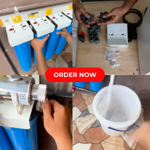 Water Filter 4 Stages 20" Slim Type Standard City Water with 6 GPM Uv Light & Fittings Complete Set up