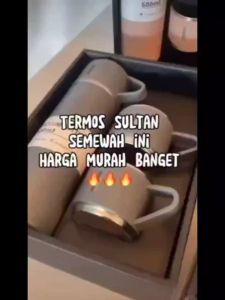 ( Bisa cod ) 3 in 1 Vacuum Insulated Thermo Flask / Termos Vacum Flasks 500ml with 3 cups Gift Set (in Gift Box) Bisa untuk air panas dan air dingin Terlaris