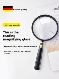 MONLEYTA | German Non-Spherical Magnifying Glass Reading Glasses High Definition Large Mirror Handheld Font Amplifier Multi-Function Elderly Eye Home Newspaper Reading High Power Convex Lens 1000