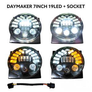 Daymaker 19 LED 7 Inch Import 90 Watt plus socket Ninja Megapro Tiger Scorpio King W-175 Vixion Byson dll