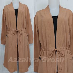 Eurigo - Miza Cardigan Wanita Korea Outer Serut Pinggang / Cardigan Panjang Wanita / 559-7255