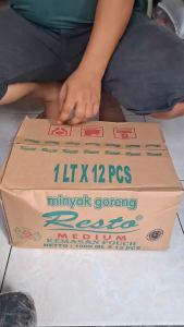 MINYAK GORENG RESTO 1 LITER / 1 DUS  isi 12 kemasan Pouch - Berkah Karya Utama