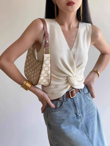 CHOEFULYN | Stylish Outerwear V-Neck Knotted Slim Tank Top