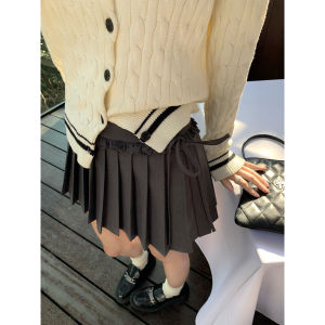 Grey Berke A-Line Mini Skirt Womens Design Sense Lace Half-length Skirts Berkeley Pleated Short Skirts Halfbody Skirts
