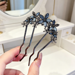 HANXIUYU | Water Drop Pearl and Rhinestone Decorated U-shaped Hairpin