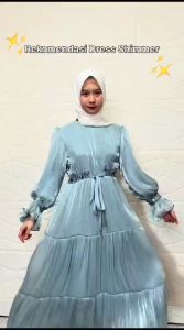 TERBARU BEST SELLER MAHIRAA DRESS SHIMMER GAMIS LEBARAN PESTA KONDANGAN SERAGAMAN BRIDESMAID BAYAR DITEMPAT