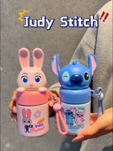 Bình nước giữ nhiệt Judy Hopps inox 316 200ml có dây xách fullbox giữ nóng lạnh 6-12 tiếng