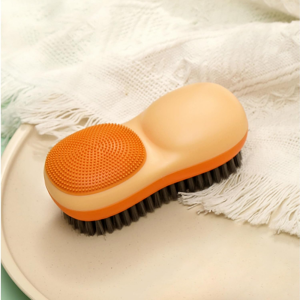 Laundry Stain Remover Brush Double-Sided Soft Bristle Brush Silicone Household Laundry Brush Dual-Purpose Brush Suitable for