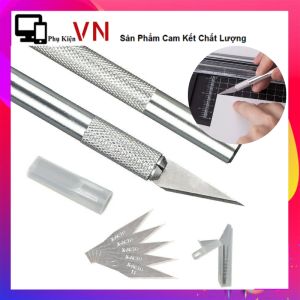 Bộ Dao Khắc Gỗ Kèm 5 Lưỡi Thay Thế - Dao Cắt Giấy Khắc Họa Tiết Đơn Giản Tiện Dụng Cho Học Sinh