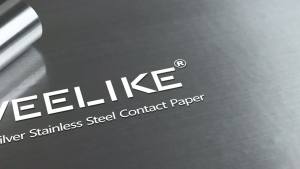 VEELIKE 15.74"x118.11" Silver Stainless Steel Contact Paper Rust Resistance Waterproof Removable Peel and Stick Wallpaper for Metal Surface Kitchen Cabinet Refrigerator Elevator Door