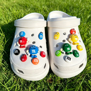 Colorful Candy Bean Doll Shoe Charms Detachable DIY Ornament for Hole Clog Sandals Decor Gifts for Girls Lovely Footwear Accesss