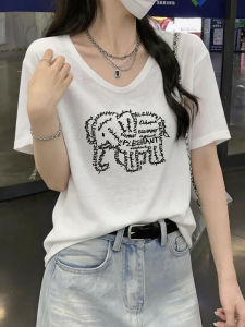 JIAOZAO | Áo Thun Cổ V Ôm Sát