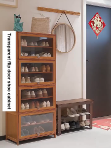 On Hand Flip Door Shoe Cabinet 3/5/7/9 Layers Acrylic Door Shoe Organizer Shoe Cabinet With Cover