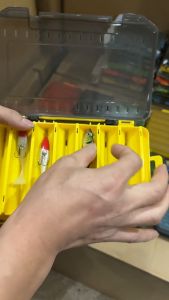 SUKE Double Sided Fishing Tackle Boxes Bait Jig Storage Box Lure Hook Fishing Container Organize 14 Rooms