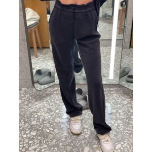 High Waist Straight Leg Drapey Casual Pants Womens Yoga Sport Drawstring Summer Slimming Pants Korean Style Long Trousers