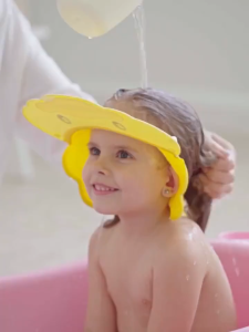 【SG READY STOCK】Baby Shower Soft Cap Adjustable Hair Wash Hat for Kids Ear Protection Safe Children Shampoo Bathing Shower Protect Head Cover