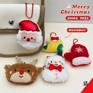 Adorable Christmas Gift Cartoon Reindeer Snowman Keychain Couple Cute Bag Pendant Children Book Bag Accessory Soft Plush Toy