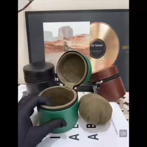 กล่องใส่นาฬิกาแบบฝาพับทรงกลม กล่องใส่นาฬิกาพกพา 1 เรือน กล่องนาฬิกา Watch Box PUหนัง