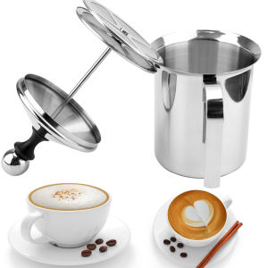 Manual Milk Frother 400/800ML Milk Foam Mesh Coffee Foamer Coffee Mixer Stainless Steel Kitchen Tools Double Mesh Milk Creamer