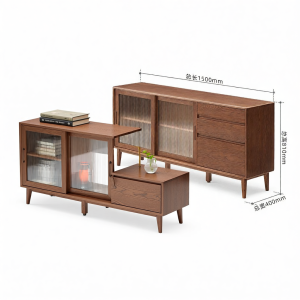 YUANSHI YUANSU | Solid Wood Modern Nordic Black Walnut Sideboard