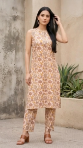 DEBAYU Nayo Cotton Sleeveless Co Ord Set Ethnic Printed Size XS to XL Malaysia