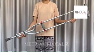 ⭐️Aluminium Cruth Adult ไม้พยุงตัวอลูมิเนียม ไม้เท้าค้ำยัน รับประกัน 3 ปี⭐️ สินค้าพร้อมส่ง