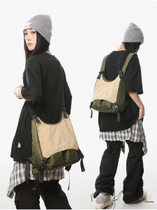 Functional Outdoor Backpack Multi-Purpose One Shoulder Crossbody Bag Lightweight Exercise Hiking Backpack Men Ins Trendy Brand Backpack Women