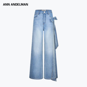 ANN ANDELMAN | 3D Bow High-waisted Wide Leg Jeans