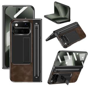 szhaiyu | For Google Pixel 11 Pro Fold Pixel 10 Pro Fold 9Pro 5G Leather Case With Pen Slot With Hinge Protection Bracket Shockproof Cover