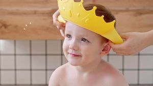 💦Mossi💦หมวกสระผมเด็ก หมวกอาบน้ำเด็ก ลายมงกุฎ Kids shower cap