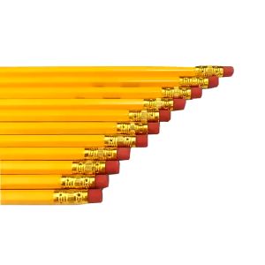 10PCS/Pack HB Yellow Pencil With Eraser Black Stuent Pencils Drawing School Supplies Stationery