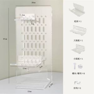 ชั้นวางจัดระเบียบอะครีลิกใสแบบไม่ต้องเจาะ ช่องสำหรับใส่การ์ดขนาดเล็ก ชั้นวางจัดแสดง อุปกรณ์สำนักงาน อุปกรณ์การศึกษา