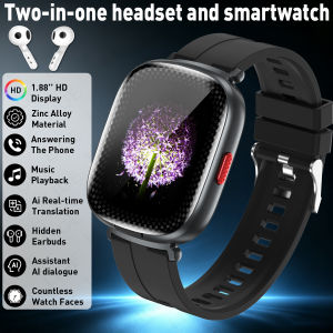 LIGE | 2026 New Smart Watch Men 2 In 1 TWS Headset Women Sport Watches AI Translation Fitness Tracker Noise Reduction Smartwatch Men