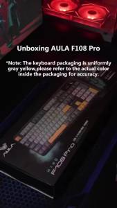 AULA | Bàn Phím Cơ AULA F108PRO RGB Keycap PBT Pin 8000mAh Hỗ Trợ Thay Nóng 3 Chế Độ Âm Thanh Êm Ái Switch Đã Được Bôi Trơn Sẵn Dùng Cho Máy Tính Để Bàn Laptop Máy Tính Bảng
